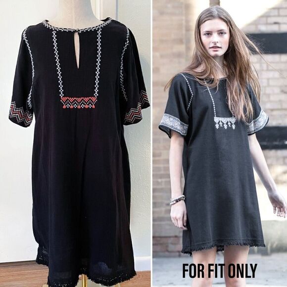 Lilla P Woven Cotton Gauze Embroidered Dress - Picture 1 of 3